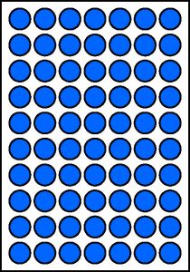 Sticky Dots BLUE 8mm Diameter 70 Per Sheet