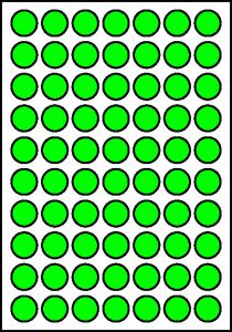 Sticky Dots GREEN 8mm Diameter 70 Per Sheet