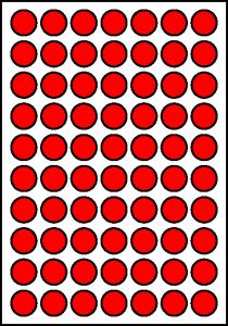 Sticky Dots RED 8mm Diameter 70 Per Sheet
