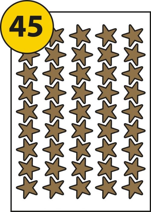 VAT REGISTERED 225 13mm star stickers GOLD Star Stickers 5 Sheets x 45 stars 