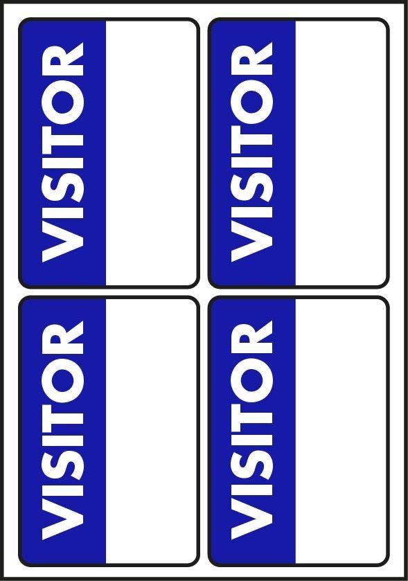 VISITOR Labels 39x52 4 Per Sheet