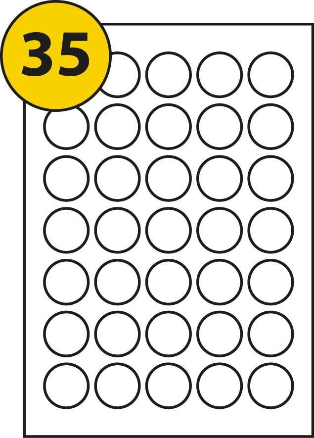 Plain White Dots 13mm Diameter 35 Per Sheet