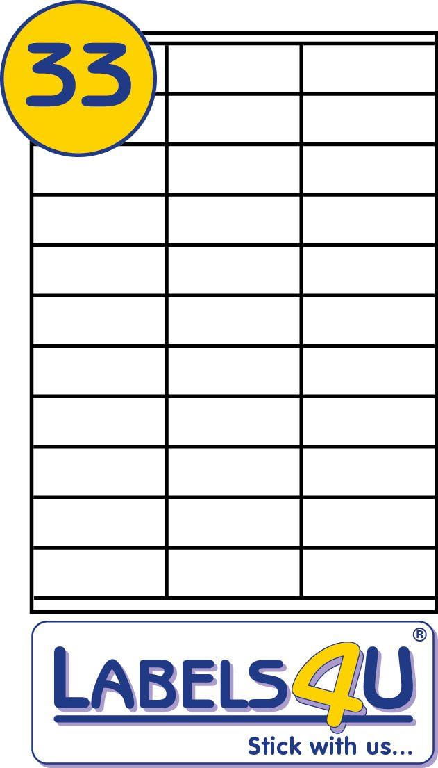 33 Labels Per Sheet 70 x 25 4mm Labels4U 33 Labels Per Sheet 70 x 25 4mm Labels4U