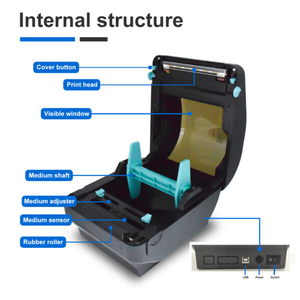 TD-401 - 4 inch Desktop Thermal Label Printer - Image 2
